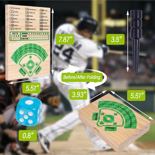 Juego de Mesa de Béisbol de Madera tamaño Viaje miniatura 3