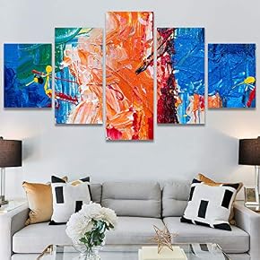 SIGNWIN 5 Panel Canvas Wall Art Modern Art...