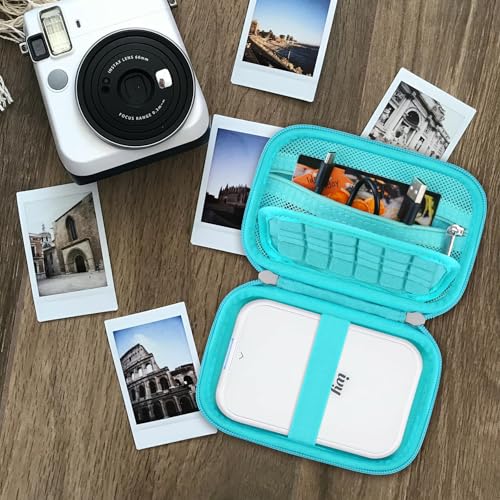 RAIALL Hard Case for Canon Ivy 2/ Canon Ivy CLIQ+2 CLIQ2 CLIQ+ Mini Instant Camera Photo Printer, Wireless Bluetooth Mobile Smartphone Printer Travel Bag, Mesh Pocket fits Photo Paper Cable, Green