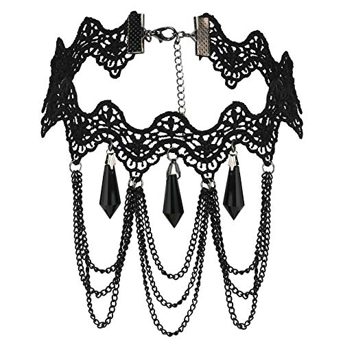 Pendentif en acier inoxydable KZTHGNS femmes noires rétro lace