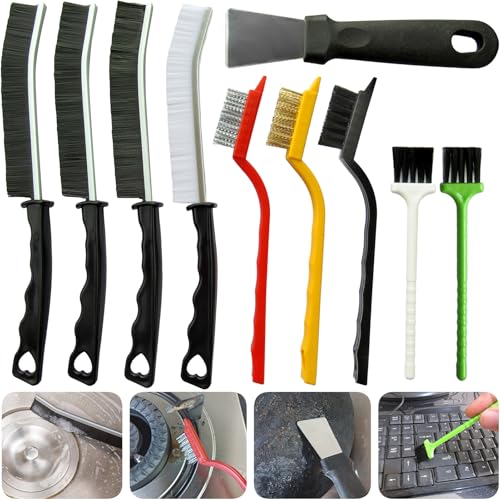 10Pcs Crevice Cleaning Tools, Household Cleaning Brush，Hard Bristle Brushes for