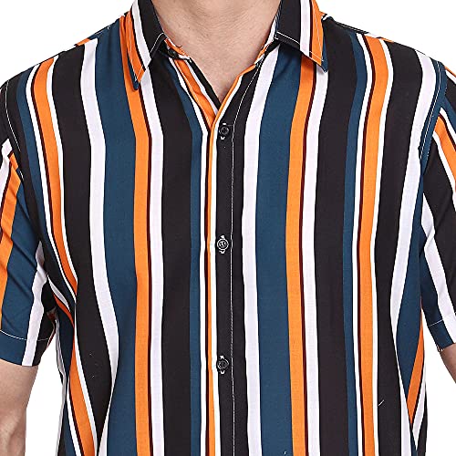 Image of SXV Men's Cotton Rayon Digital Printed Half Sleeves Shirt (LINING)