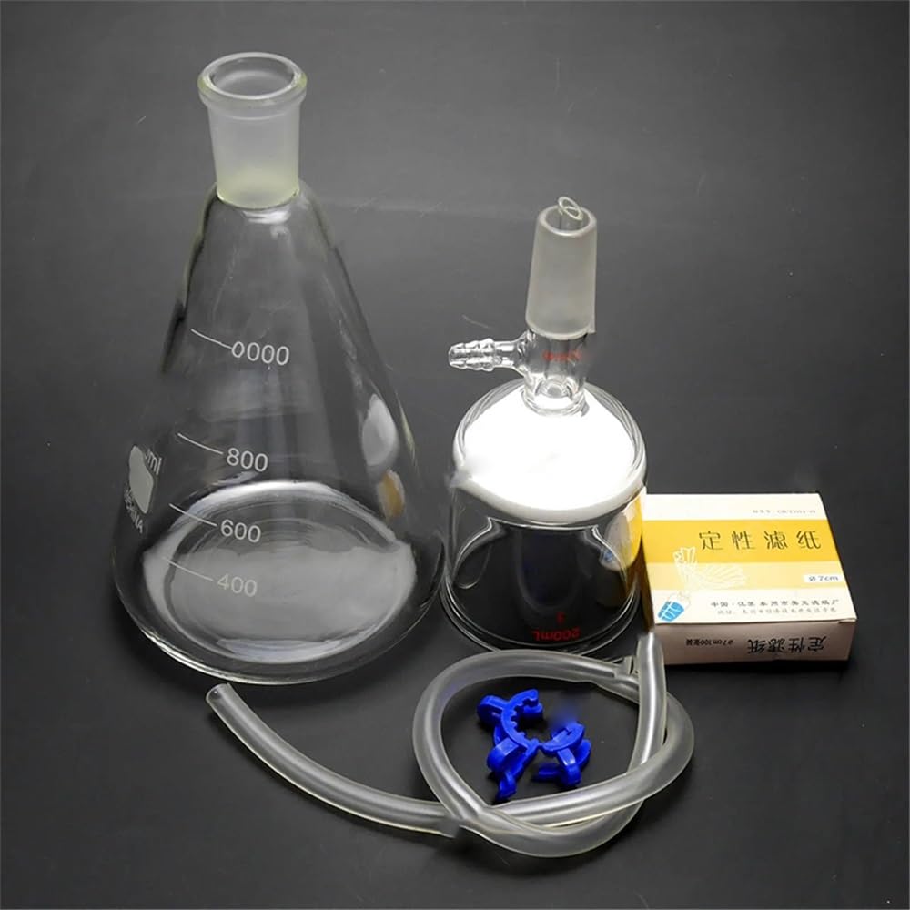 Zestaw do filtracji ssącej 1000 ml, lejek 200, kolba 1 l z pokrywką 70 mm Sprzęt laboratoryjny