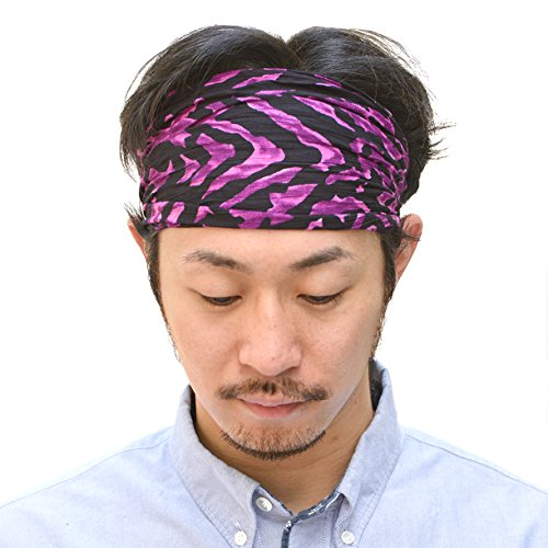 CHARM Womens Yoga Headband Bandana - Mens Boho Glam Rock Animal Print Costume Accessory