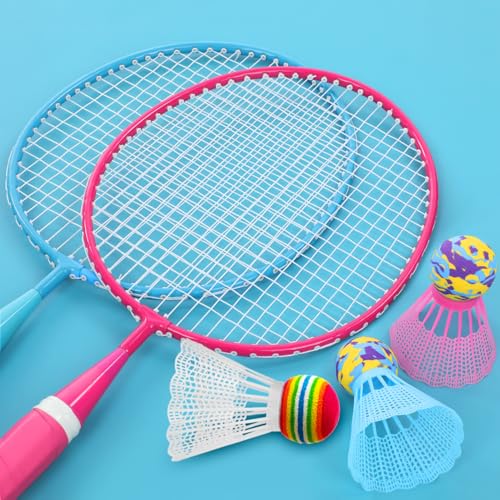 Image of KH Badminton Rackets Set of 2 4 6 for Adults Kids,Beach Lawn Backyard Game Outdoor Sports,Racquets,Shuttlecocks & Carry Bag Included