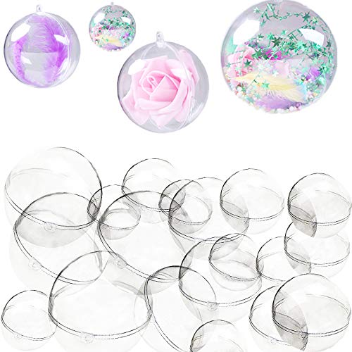 liuer 40PCS Palline di Natale,Mini Baubles per Albero di Natale Riutilizzabile Palline Trasparenti per Decorazioni Natalizie Albero(3cm 4cm 5cm 6cm)