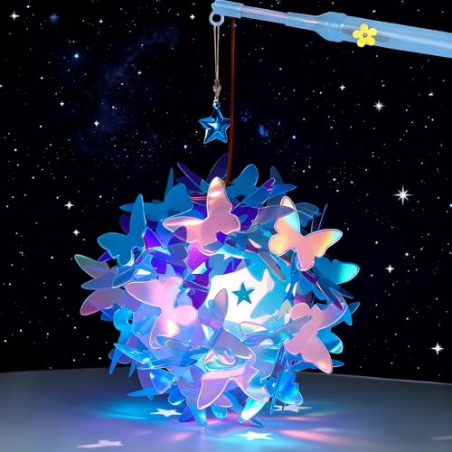 CYJJYZ Farolillo de Martín, Linterna DIY Multicolor para Fiestas, Farolillo San Martin con Varilla, Farolillo Infantil portátil, para Halloween, Navidad, Fiestas