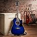 Jameson Guitars Full Size Thinline Acoustic Electric Guitar with Free Gig Bag Case & Picks Blue Right Handed