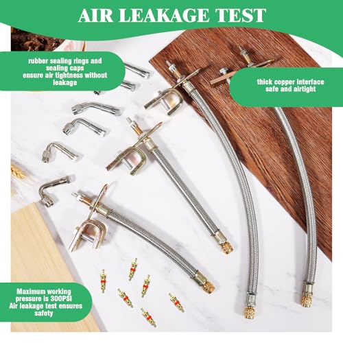 Image of 15pcs Valve Stem Extension with Tire Valve Stem Cores Kit, 45 90 135 Degree Brass Valve Stem Extender and 7 inch 12 inch Stainless Steel Braided Stem Extension Adaptors for Most Cars Truck