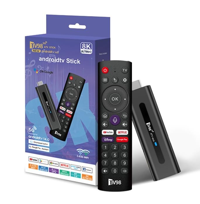 Android 14 bluetooth TV Stick 2025 Largest 4K Streaming TV Stick RAM 2GB ROM 16GB Dual WiFi 2.4G+5.8G Ultra HD Streaming