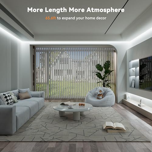 Image of PAUTIX COB LED Strip Light 65.6ft /20m,Work with Alexa /Google Assistant,9600 LEDs Daylight White 6000K,CRI93+ Super Bright High Lumen,Dimmable 24V Flexible LED Light Strip,for Home&Office DIY Lighting