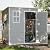 UDPATIO Outdoor Storage Shed 6 x 6 FT, Resin Garden Sheds Plastic Patio Outdoor Storage with Lockable Door for Tool, Bike, Garbage Can Gray White