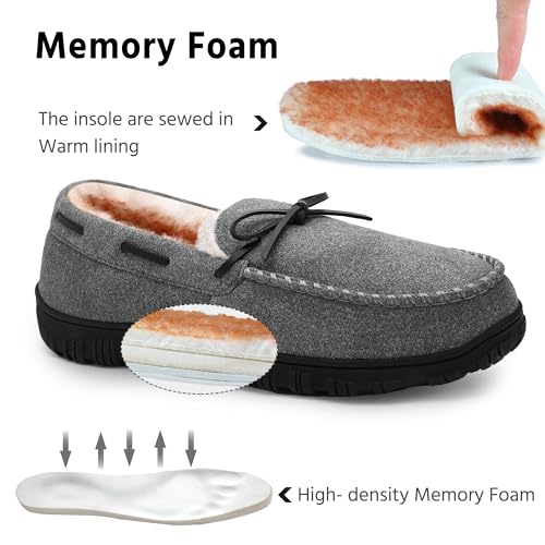 Image of MIXIN Mens Slippers Indoor Outdoor Memory Foam House Shoes Anti-Slip Moccasins Slippers for Men