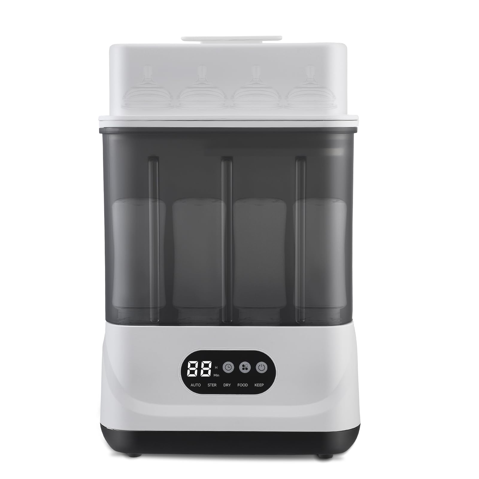 Esterilizador y secador de biberones, esterilizador a vapor eléctrico 4 en 1, con capacidad para 9 biberones y chupetes, esterilizador a vapor de 2 capas para biberones y accesorios