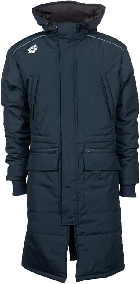 ARENA Unisex Adult Team Swim Parka Solid Fleece Warm Winter Coat Waterproof Long Jacket for Women and Men Cold Weather Anorak