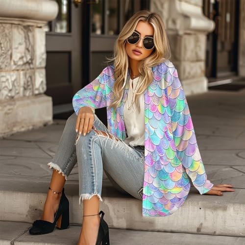 Image of Women's Open Front Cardigan Long Sleeve Loose Sweater Lightweight Soft Cardigan Jackets