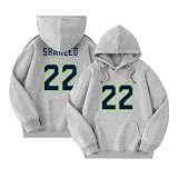 RASHID SHAHEED Hoodie sweatshirt Tshirt Jersey Football grey Cotton Fleece Brushed Soft US Sizing, Kangaroo Pocket for Men's Sports Casual