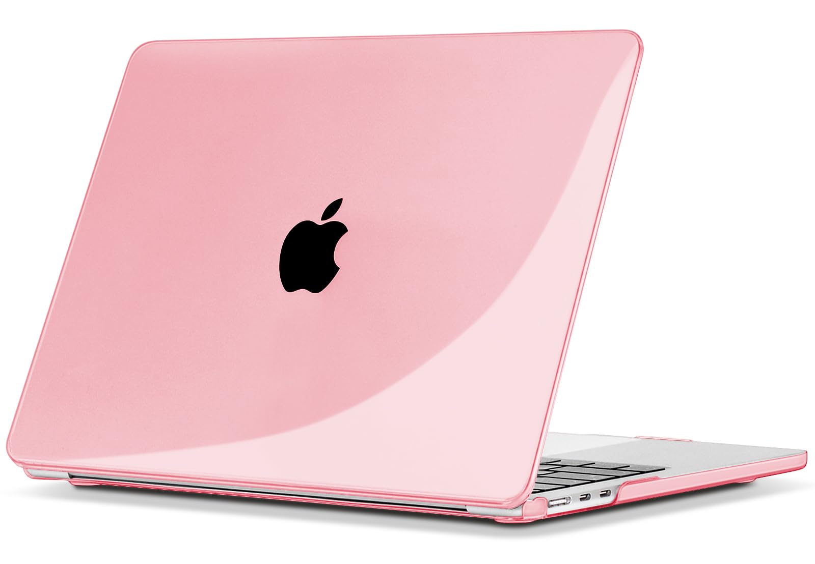 TECOOL Case compatible with MacBook Air M4 M3 M2 13.6 inch 2022-2025 (A3240 A3113 A2681), Plastic Snap On Hard Shell Cover, Crystal Fuchsia (Glossy)