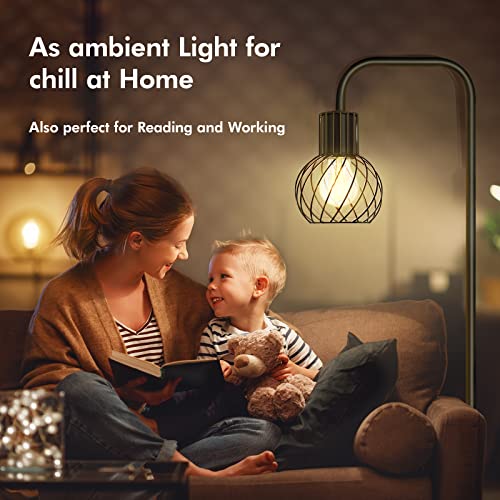 Industrial Floor Lamp, Led Standing Lamp Modern With 6W Led Bulb, Foot Switch, Metal Tall Lamps For Living Room, Bedroom, Office, Vintage Stand Up Light, Minimalist Farmhouse Floor Lamp In Black #TOP2