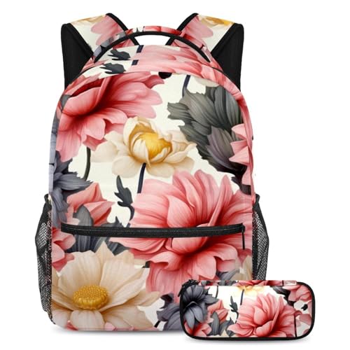 Sac à dos d'école robuste ensemble 2 pièces anti-déchirure pour ados et voyages