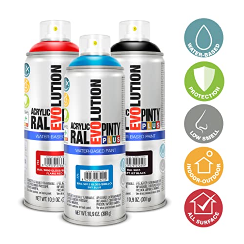 Pintyplus Water Based Spray Paint, 11Oz. Greenguard Gold Certified, Low Gwp Propellant, Low Odor, Matte Varnish Spray Paint. Wood, Metal, Glass, Ceramics, Terra Cotta, Plastic #TOP1