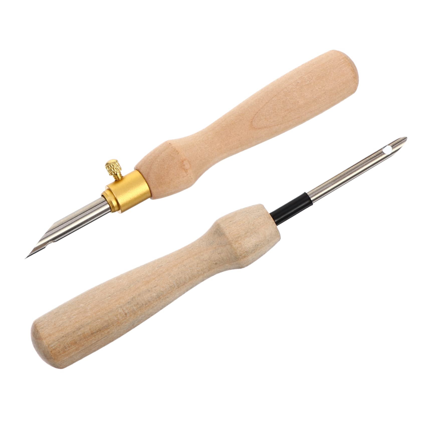 IWOWHERO 2pcs Punch Needle Embroidery Pen Needle Threader Kit for DIY Stamped Embroidery Cross Stitch