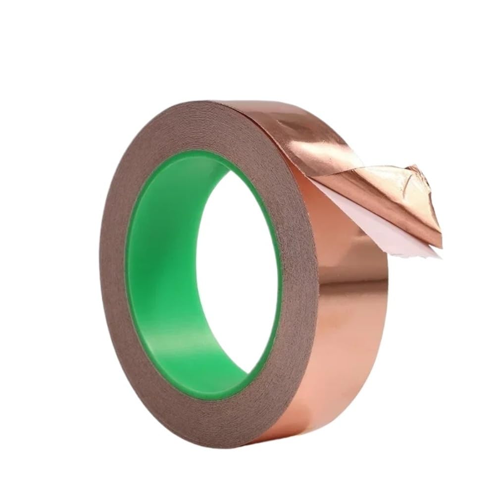 2 rotoli/pacco Nastro adesivo doppio conduttivo 25 metri Schermatura EMI Nastro in foglio di rame Larghezza 3mm ~ 50mm Striscia di isolamento termico T0.05 | 15mm