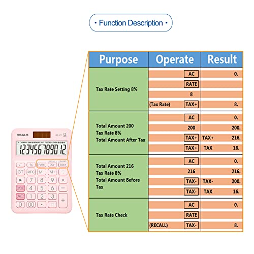 pendancyColor12T Pocket Small Size Desk Calculator OS-12T の商品画像 6