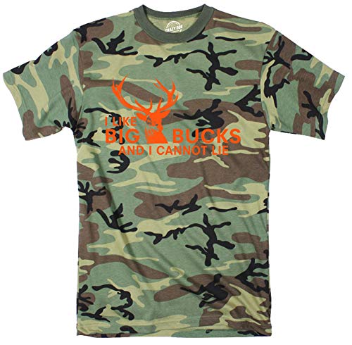 I Like Big Bucks and I Cannot Lie Youth Camo T Shirt Funny Hunting Tee