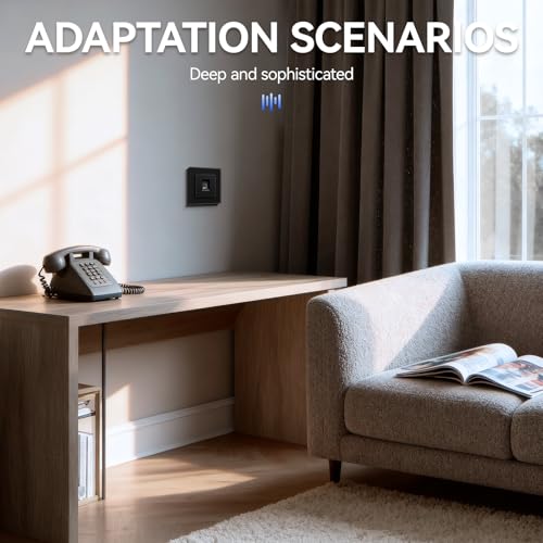 BSEED Einzelne Telefonsteckdose aus Glas,Unterputz Wandsteckdose mit Krallen, NEU E-Serie, 86mm Schwarz