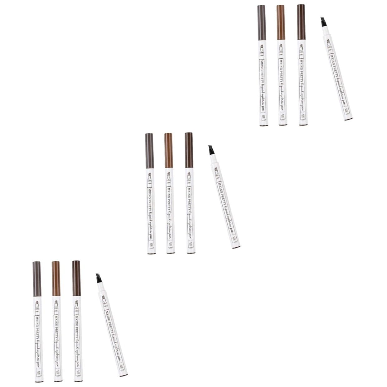 minkissy 12pezzi Penna Sopracciglia Denti Makeup Naturale Per Sopracciglia Castagno Marrone Scuro Nero