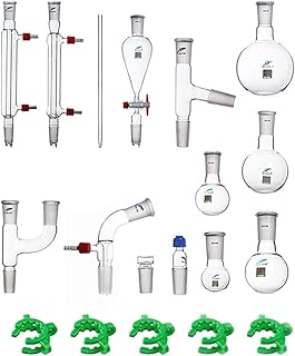 JOANLAB Lab Distillation Apparatus Glass Organic Chemistry Kit 24/40 Laboratory Glassware Distillation 19Psc