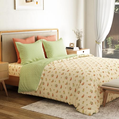 Image of Mytrident Bedsheet for Double Bed King Size |108 inch x 108 inch | Little Bloom Yellow