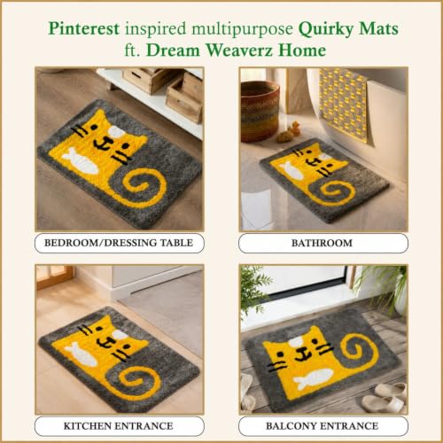 Image of Dream Weaverz 2000 GSM Soft Microfiber Bath Mat - Quick Dry Anti-Skid Water Absorbent Floor Rug, Machine Washable Non Slip Door Mat for Bathroom & Bedroom (40 x 60 cm) (Hot Air Ballon)