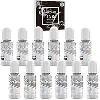 Weiße Alkohol Tinte Set - 120ml 2 Typ weiße Farbe Alcohol Ink für die Harz Petrischalen Herstellung, Epoxidharz Malerei, Yupo Kreationen - Weißer Alkoholfarbe für Epoxy Resin, Harz Kunst, Malen - 4oz