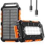 WOWMVP Cargador Solar 26800mAh, Power Bank Solar B...: Cargador solar de teléfono móvil de 26800 mAh: el cargador solar actualizado dispone de una batería de polímero de litio de alta densidad de 26800 mAh para cargar la mayoría de los teléfonos 3-4 veces, lo que es más de 4 veces para el iPhone 14, casi...