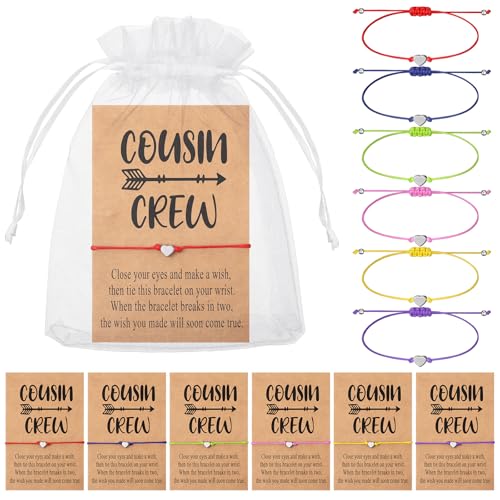Tondiamo 6 Pcs Cousin Bracelet My Cousins Friendship Birthday Stuff for Best Friends Themed Women Birthday Gifts