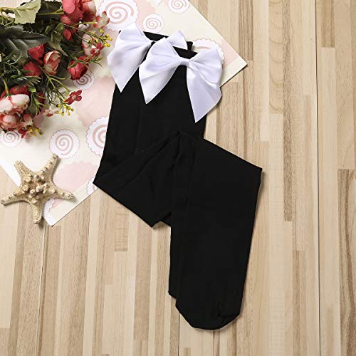 Image of Honganda Sexy Women's Thigh High Stockings, Over Knee Lace Top Sheer Stockings with Satin Bows Leg Thigh Socks for Women
