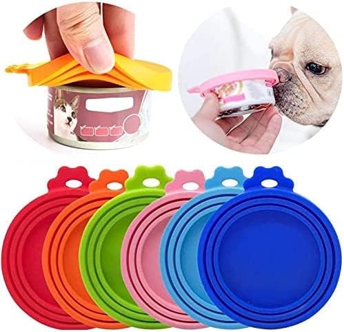 Miniatura 5 de Htppzjr Tapas para latas de alimentos, tapa reutilizable de silicona, tapa sellada, tapa de lata de alimentos para cachorros, perros y gatos, tapa
