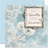 Sympathy Cards - Deepest Sympathy Sad Loss Of Your Grandmother Card - Sorry Mourning Bereavement Cards for Adults, 145mm Condolences Thinking of You Card
