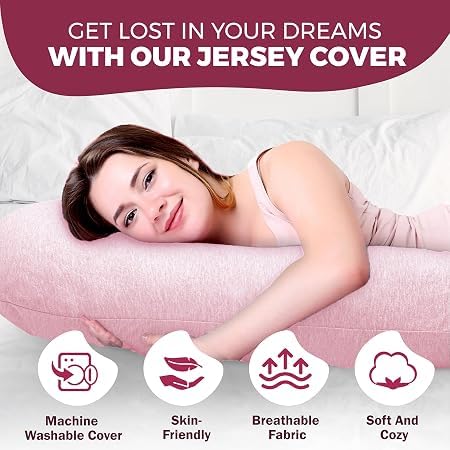 Image of Mom,s Choice Full Body Pregnancy Pillows, Maternity Pillow for Sleeping Support for Legs, Back, Neck, Shoulder, Hips, Belly for Pregnant Woman, 57 inch Prenancy Pillow