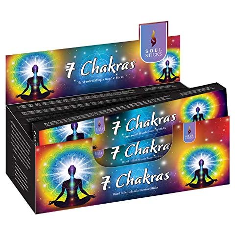 Soul Sticks Hand-Rolled Incense Sticks Divine Spirit Blends 180 Gram Box | 100% Natural Masala Incense Organic Home Fragrance Agarbatti (7 Chakras) Cover