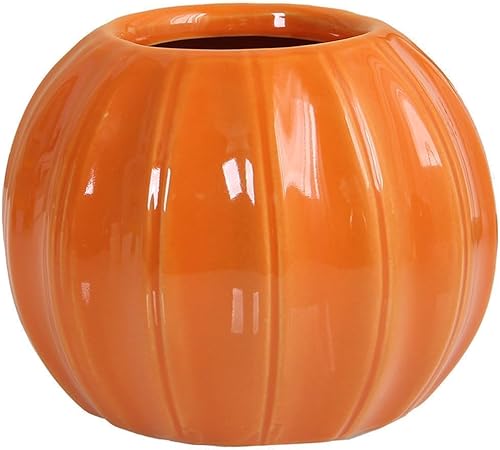 LOGOFUN Maceta de calabaza, jarrón de calabaza, maceta de calabaza naranja, florero de cerámica para cosecha de otoño, Acción de Gracias, Halloween