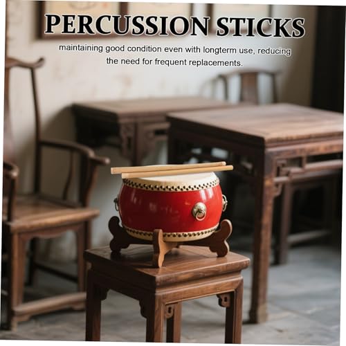 Par de baquetas de bambú para percusión, mango antideslizante, para niños y adultos, instrumento musical para entrenamiento miniatura 6
