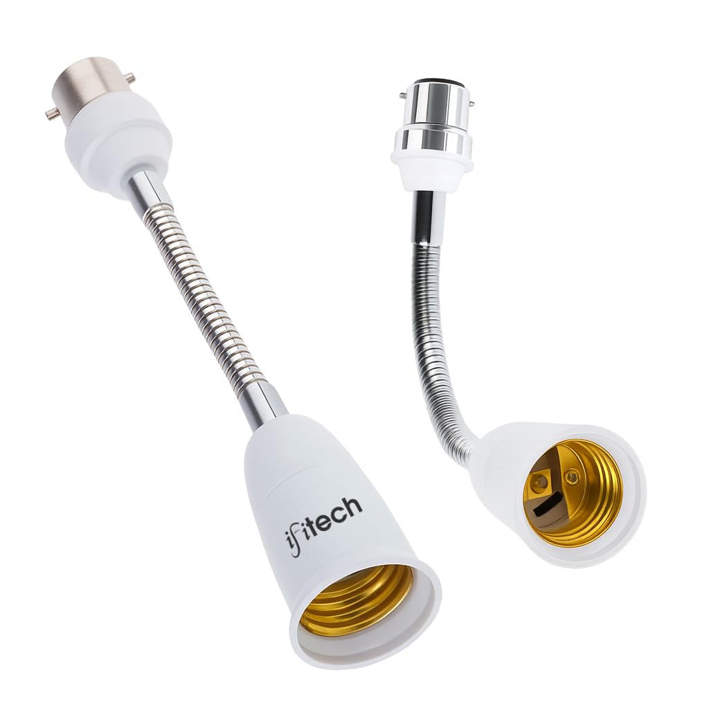 IFITech B22 to E26/E27 Flexible Gooseneck Extension Bulb Holder with Converter- Compatible with All E26/E27 Screw Base Bulbs (Size-7.5Inch, Pack of 1) (1 Unit)-picture-14