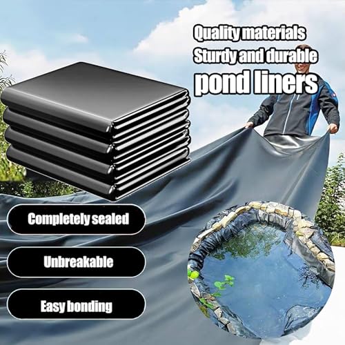 Bâche pour étangs de jardin résistante et imperméable noire 9x9 m - 4