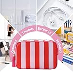 Makeup Bag Travel Cosmetic Bag Organizer Tassel Toiletry Bag Large Canvas Zipper Pouch Mahjong Tile Bag - Image 4