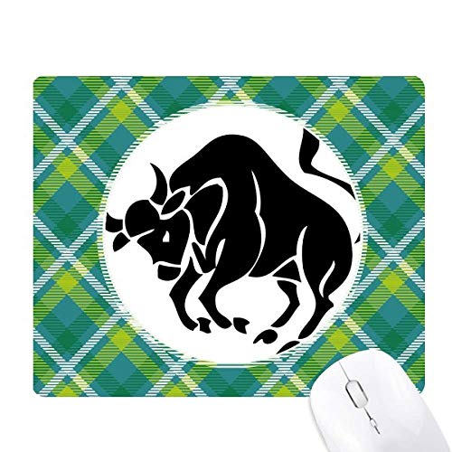 Tapis de souris Taureau et grille de pixels verte constellation du zodiaque