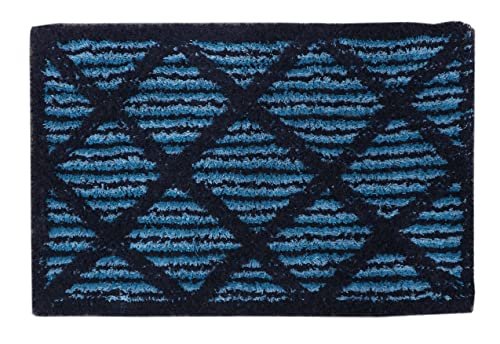 Image of THE HOME TALK Cotton Bathmats | Water Absorbent Runners | Regular Striped Rugs | Floor Mats for Kitchen, Bathroom & Sink | Ultra Soft Mats | Non-Slip Store (Blue Cross, 40x60 CM)