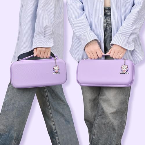 Image of innoAura Switch 2 Carrying Case for NS Switch 2 (2025), with 9 Game Card Slots, Protective Travel Storage Case, Cute Pendant and Sticker, Purple